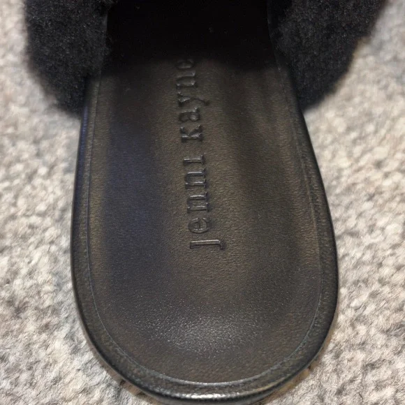 Jenni Kayne Black Shearling Mules